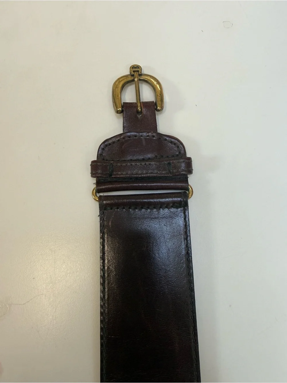 Designer Unisex Wide Leather Strap Bag Belt - Dark Burgundy.